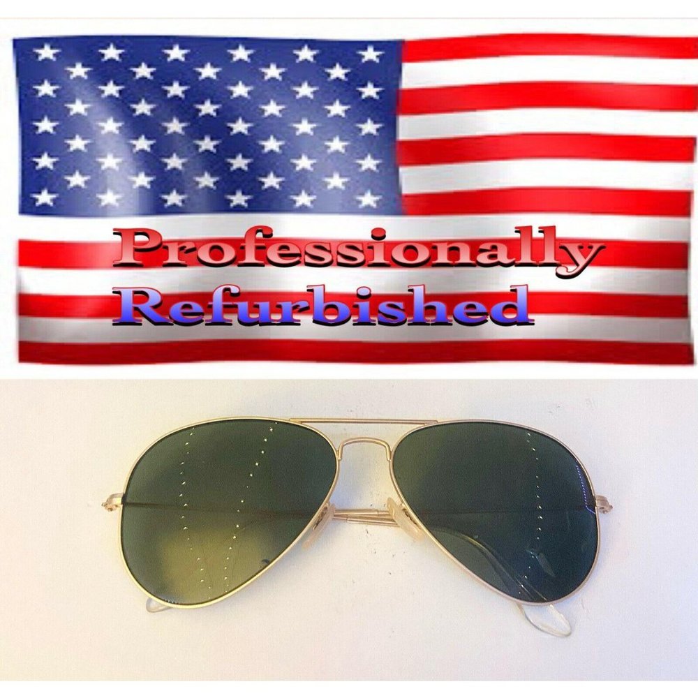 Ray Ban RB3025 Matte Gold Aviator Sunglasses w New